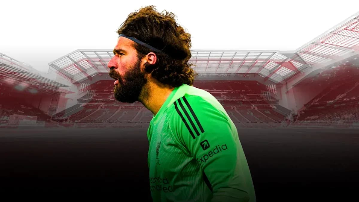 Goalkeeper Alisson Becker in green kit at stadium