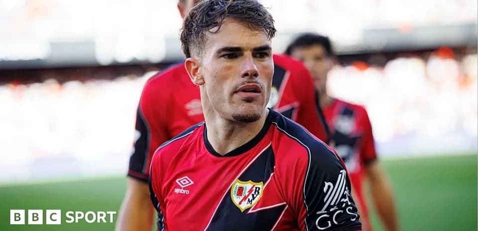 Rayo Vallecano player walking onto the field