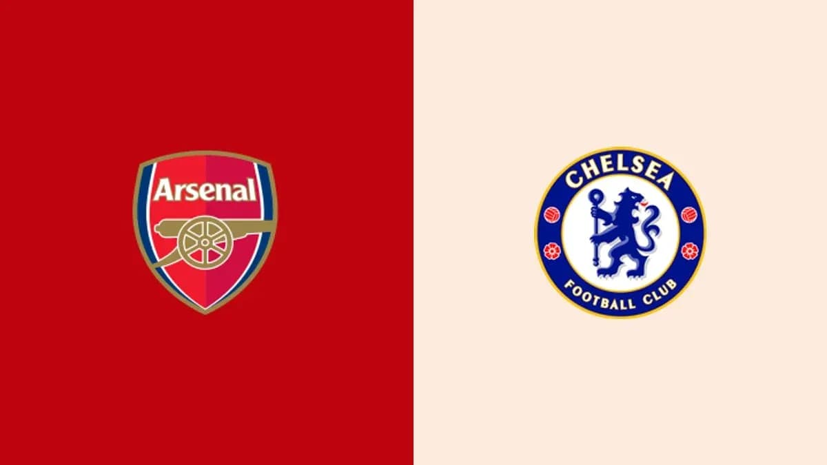 Arsenal and Chelsea football club logos side by side