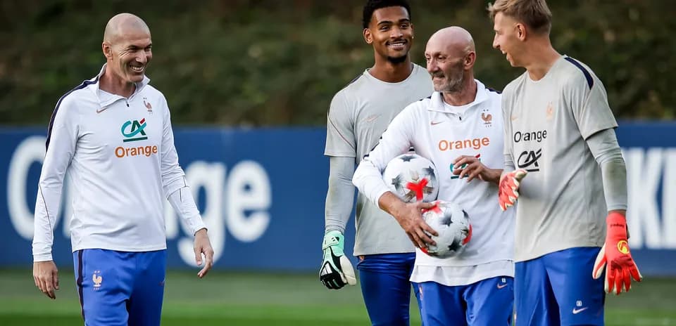 France national team players during training session