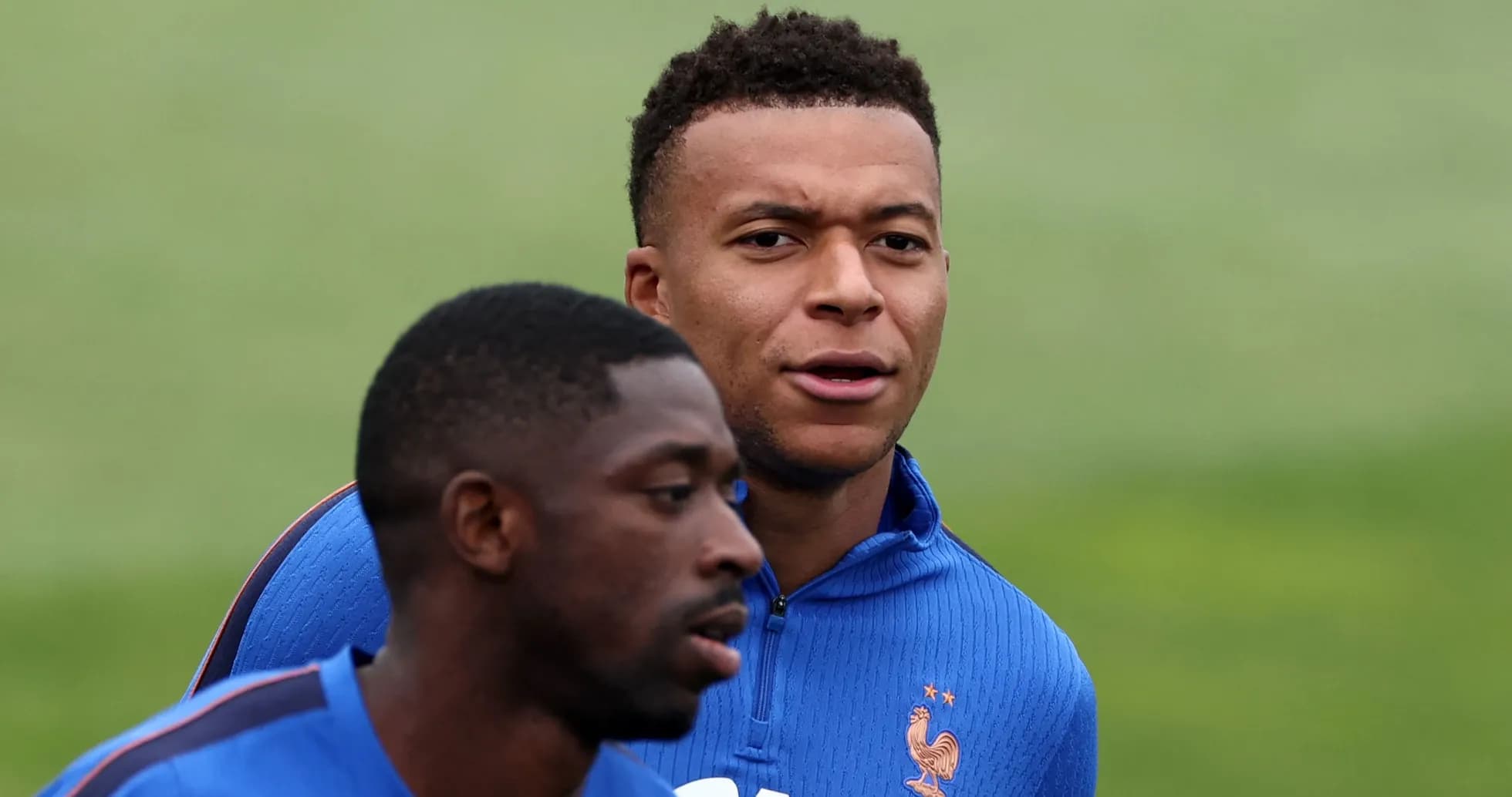 Two players training together on the pitch