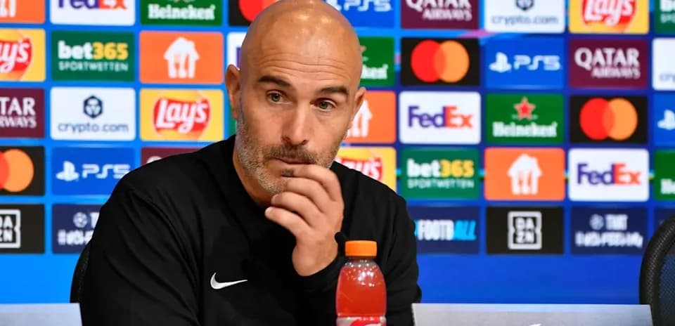 Manager speaking at Champions League press conference