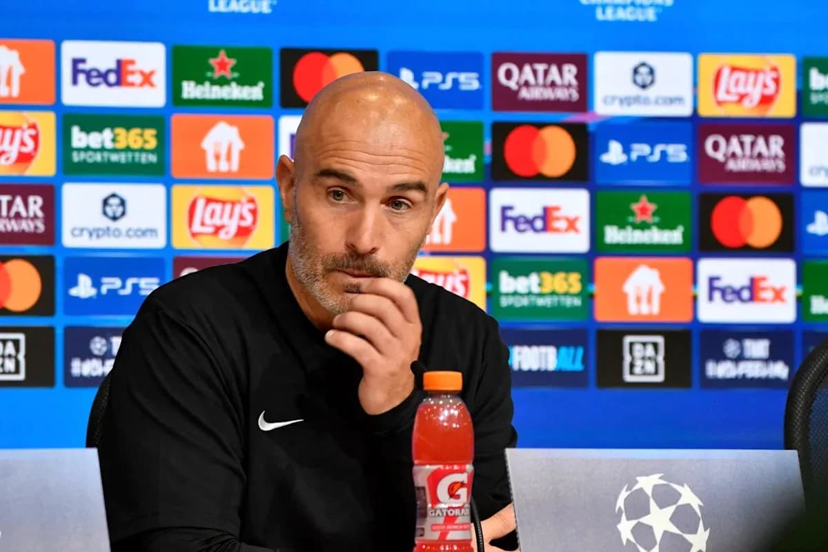 Manager speaking at Champions League press conference