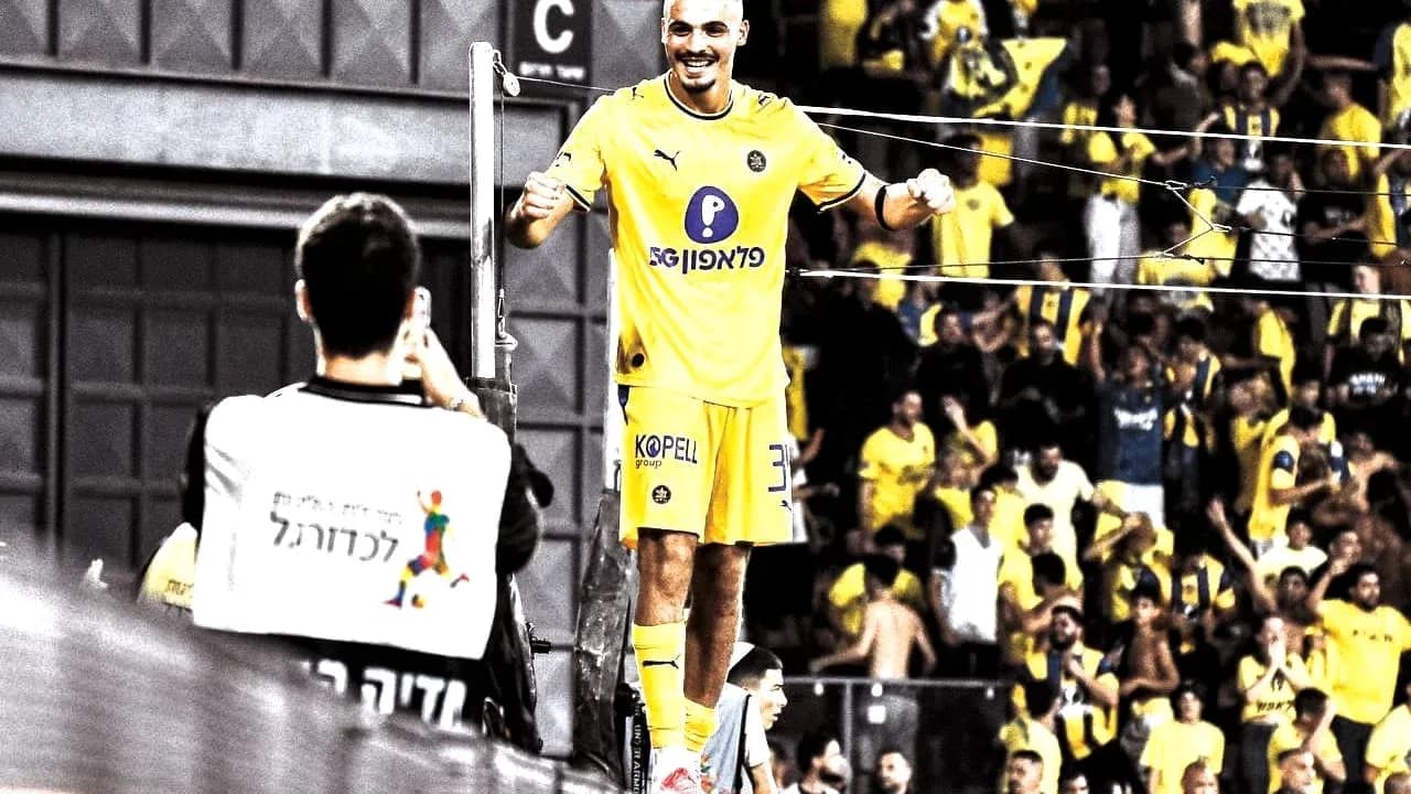 Player celebrating with fans during match