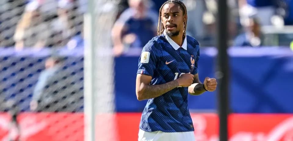 Player wearing France jersey on the field
