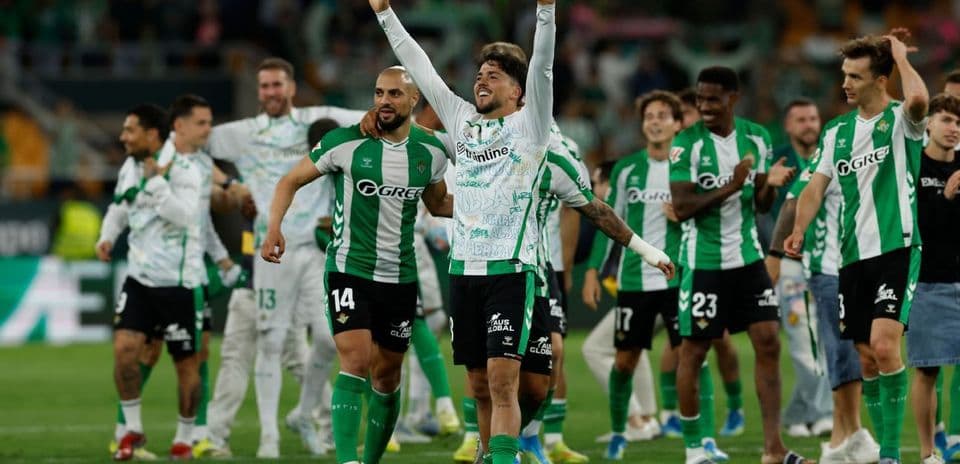 Real Betis players celebrating after a victory