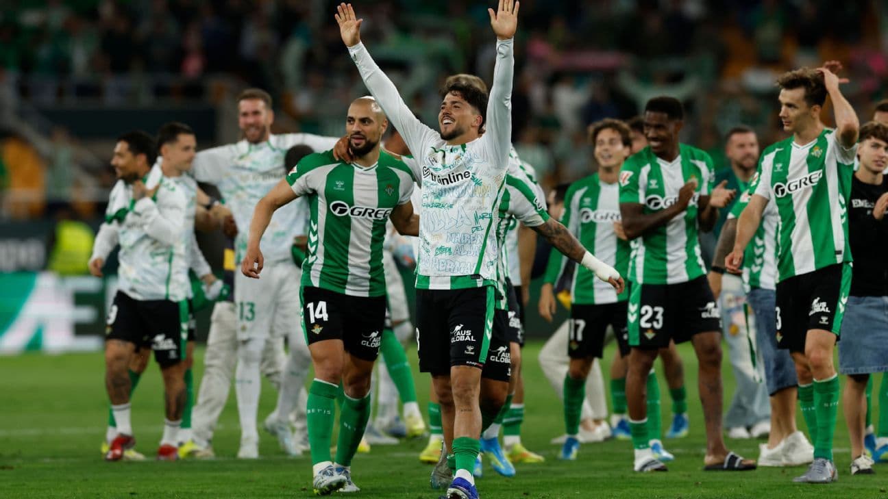 Real Betis players celebrating after a victory