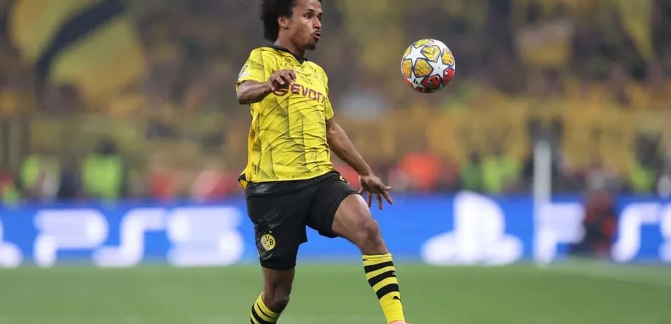 Player controlling the ball during match action