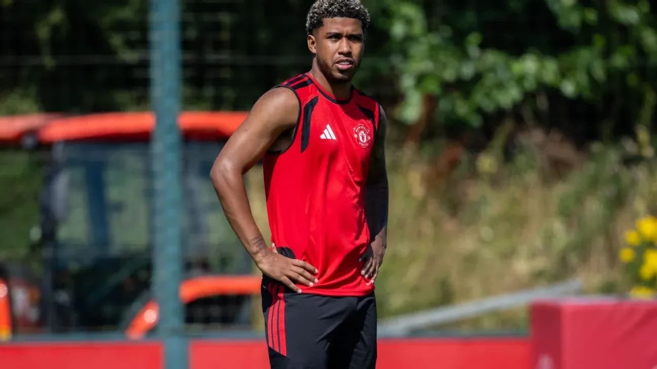 Player standing during Manchester United training session