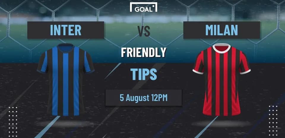 Inter vs Milan friendly match announcement graphic