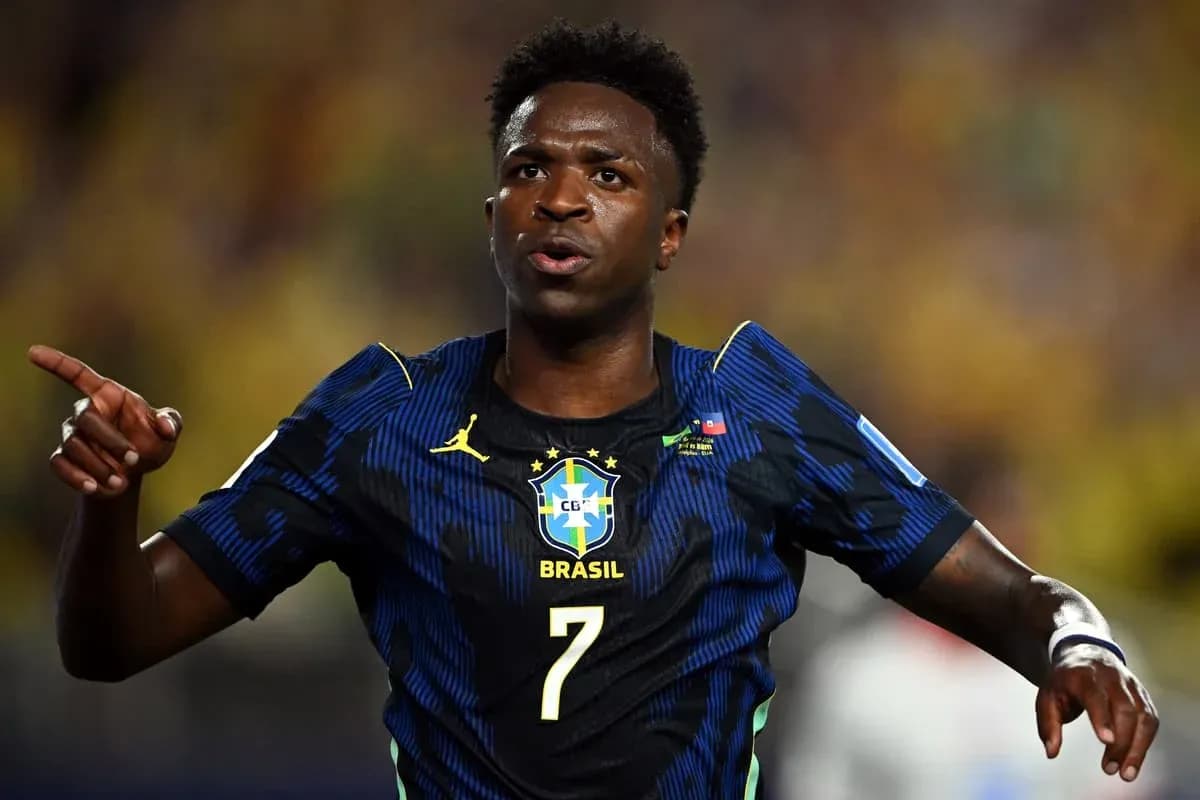 Player celebrating during a football match for Brazil