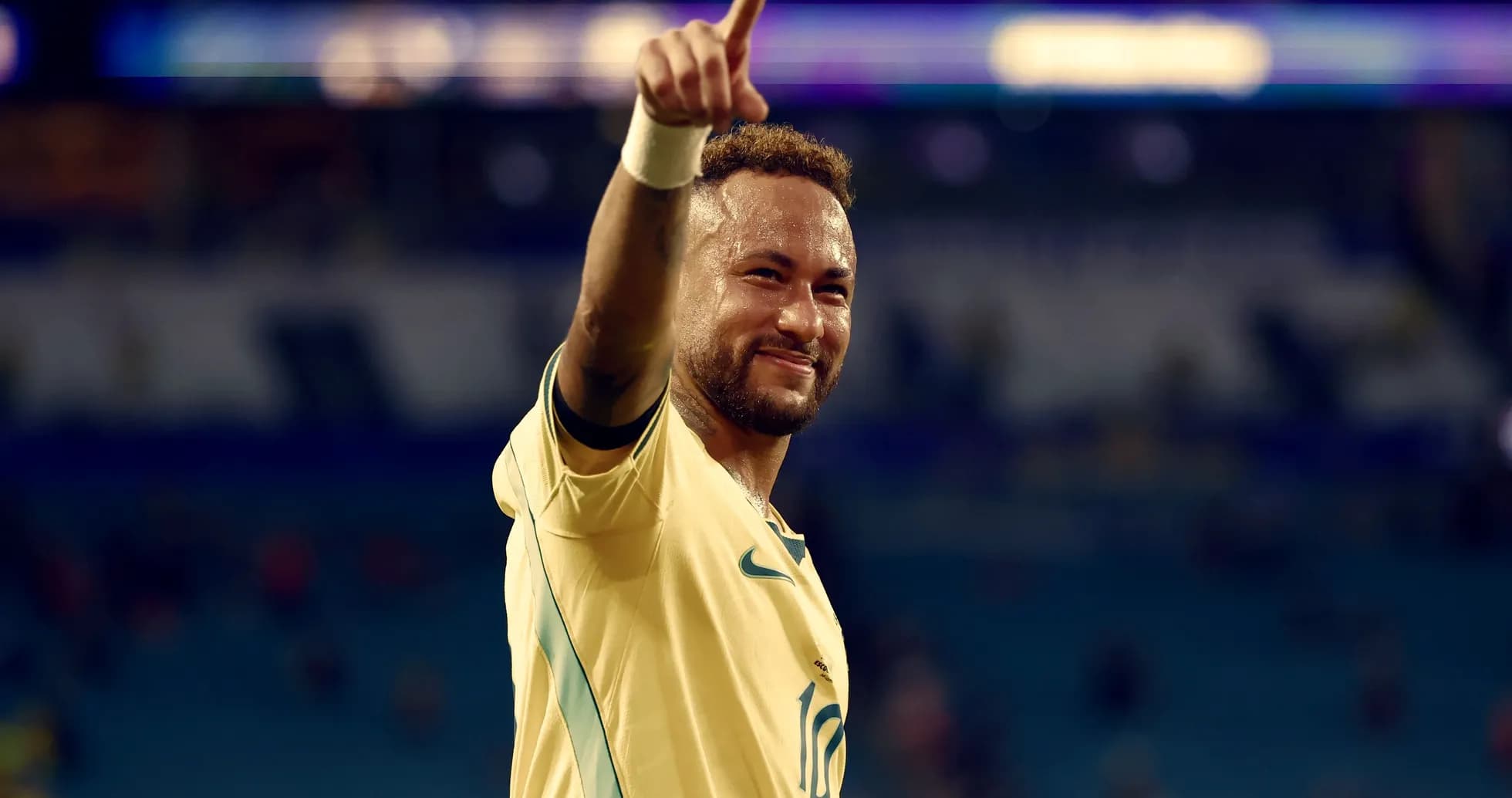 Neymar celebrating after a match with Brazil
