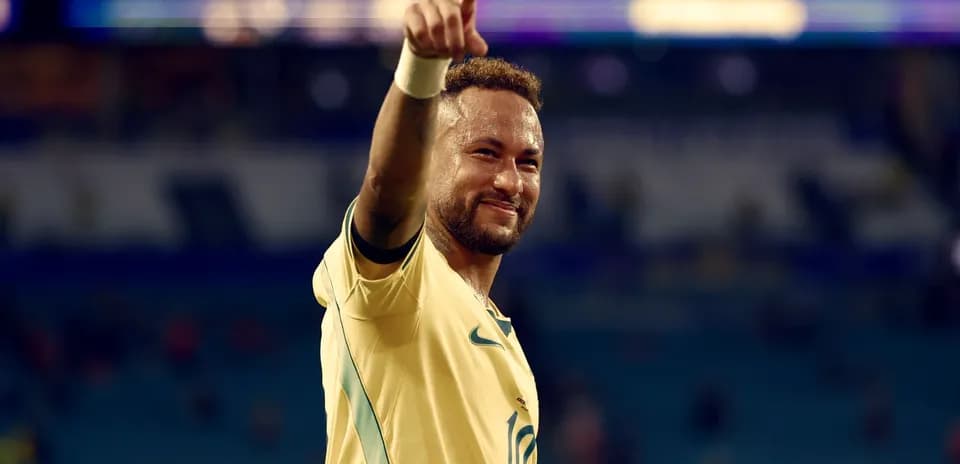 Neymar celebrating after a match with Brazil