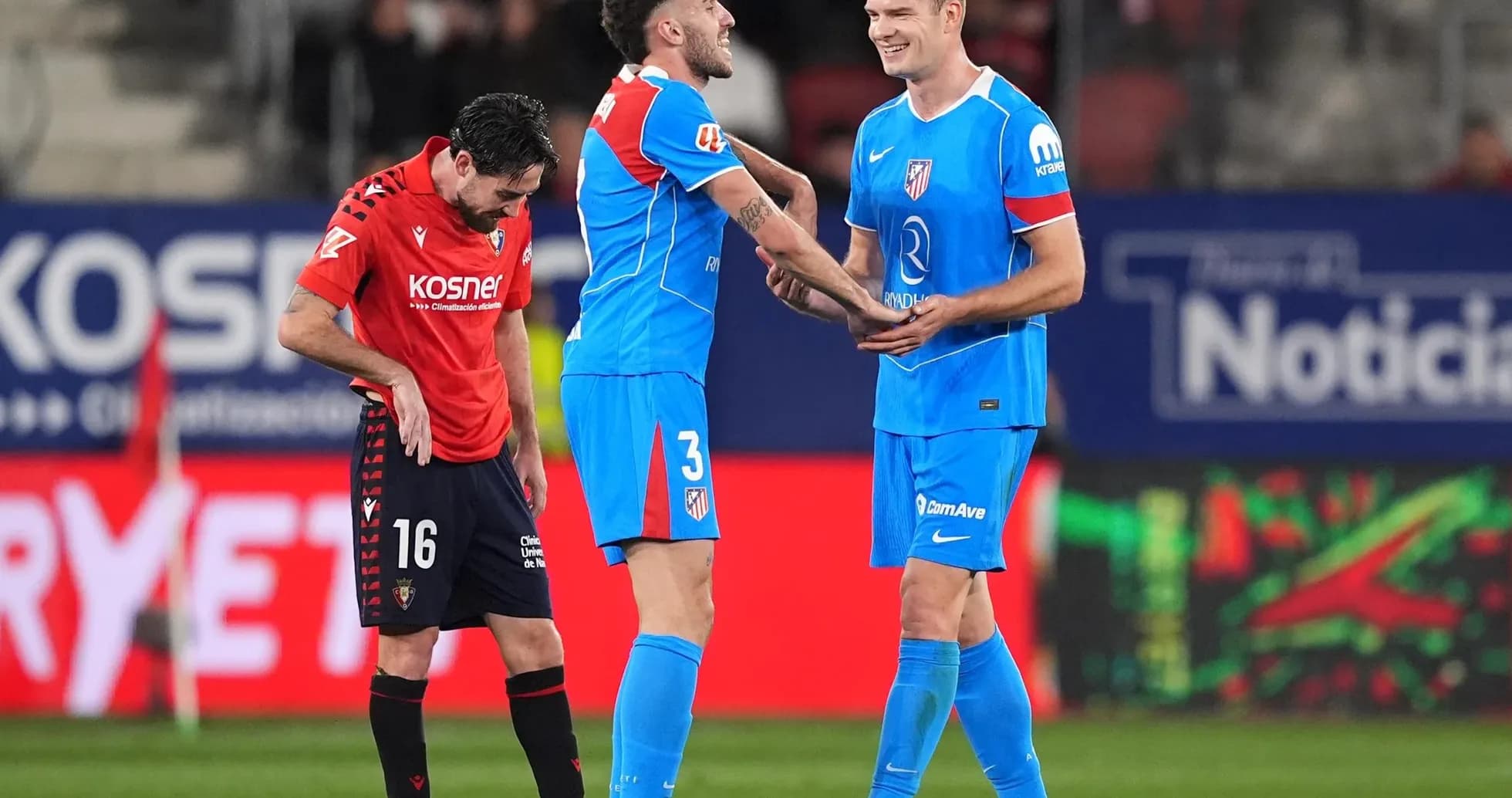 Atletico Madrid players celebrating during match