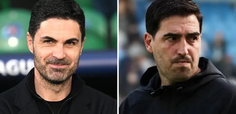 Two football managers on match day sidelines