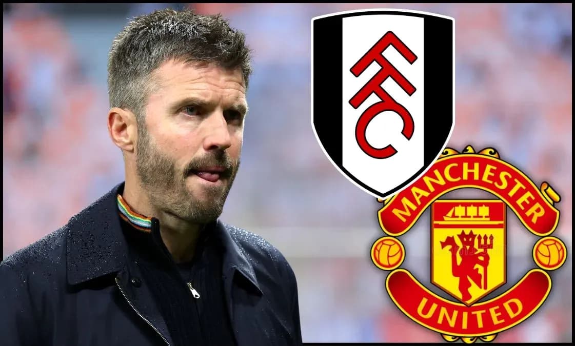 Coach with Fulham and Manchester United logos behind