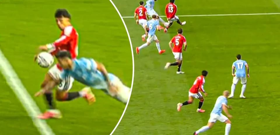 Player attempting to save ball during football match