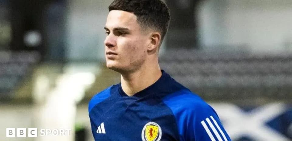 Player in Scotland training kit during practice session