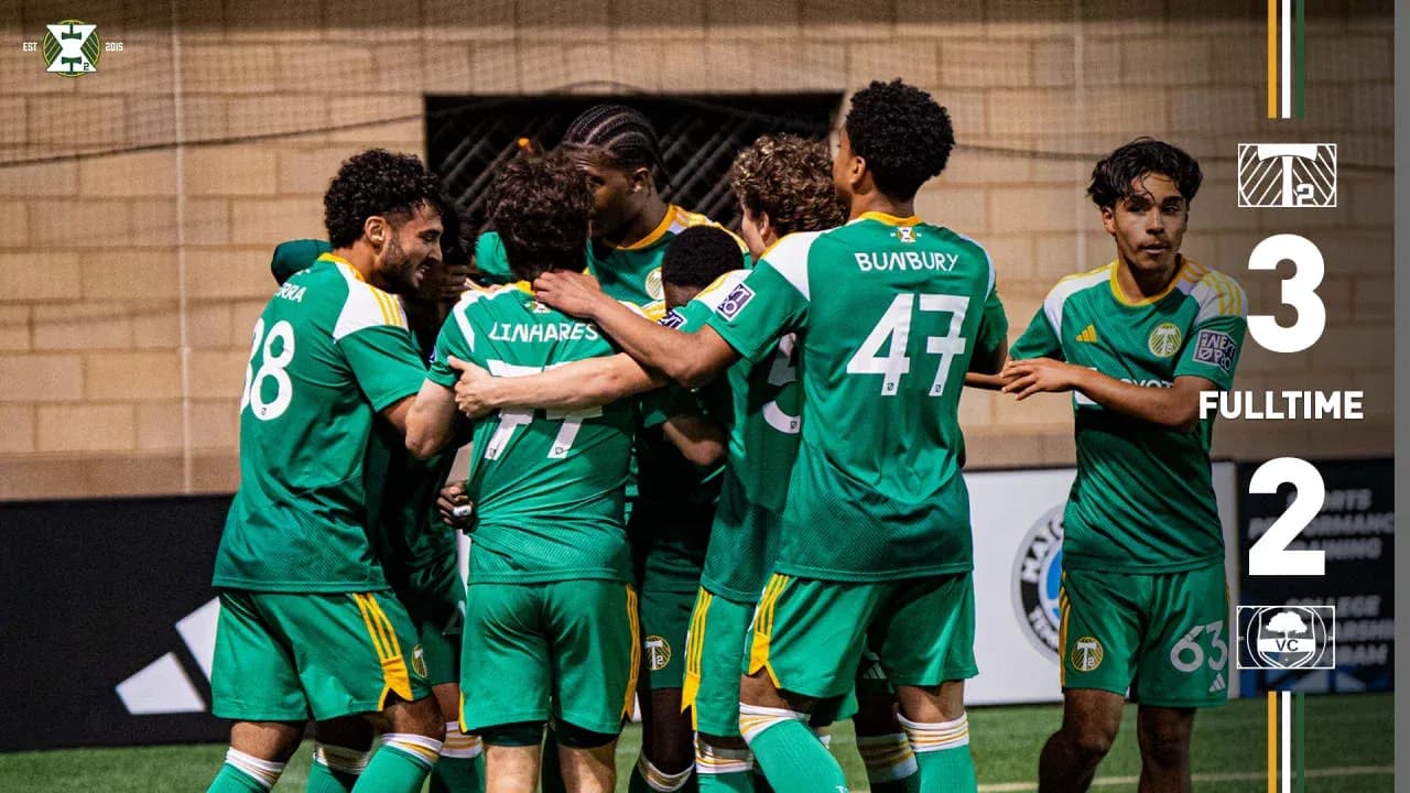 Portland Timbers II players celebrating a goal