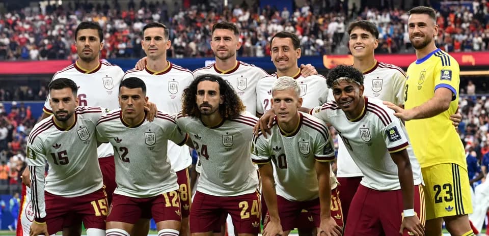 Spanish national football team posing for team photo