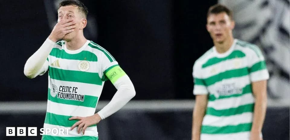 Celtic players showing disappointment on the field