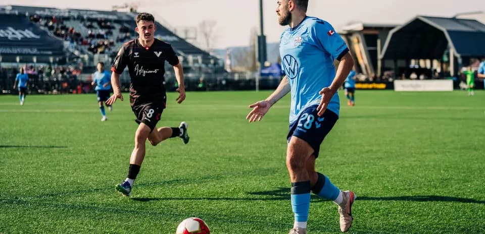 Players competing during HFX Wanderers FC match