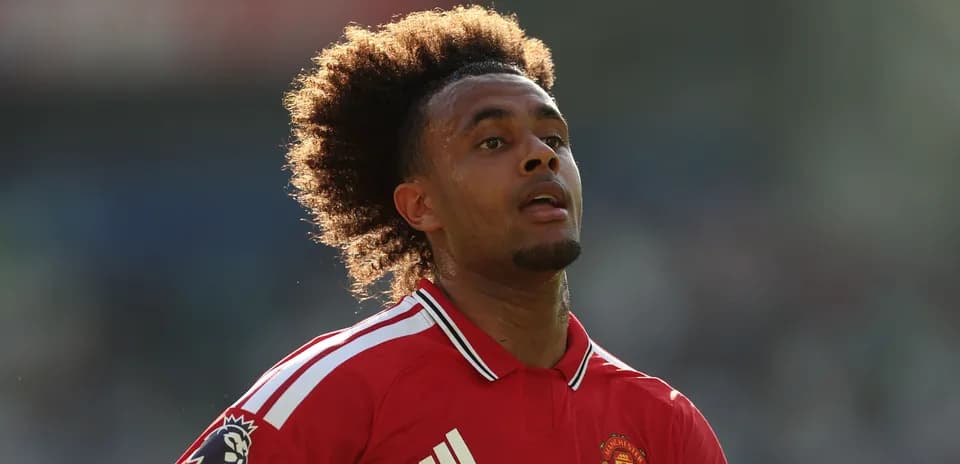 Player wearing Manchester United kit during match