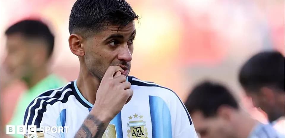 Argentinian player during warm-up before match
