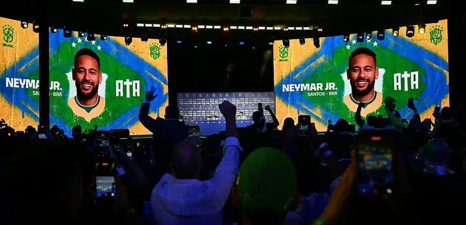 Neymar Jr. featured on stage at event