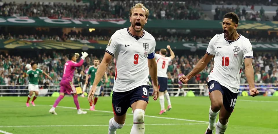 Harry Kane celebrating goal during England vs Mexico match