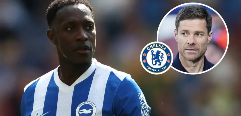 Brighton player with Chelsea logo and coach image
