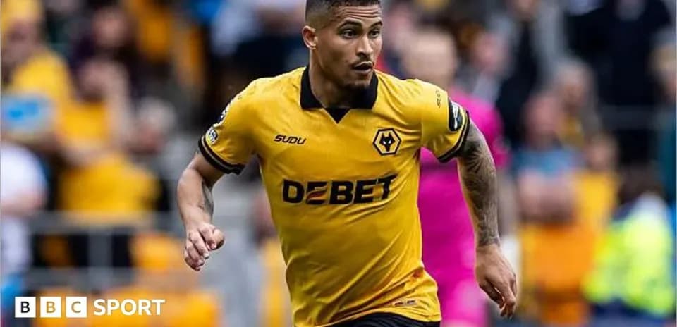 Wolverhampton player running during match action