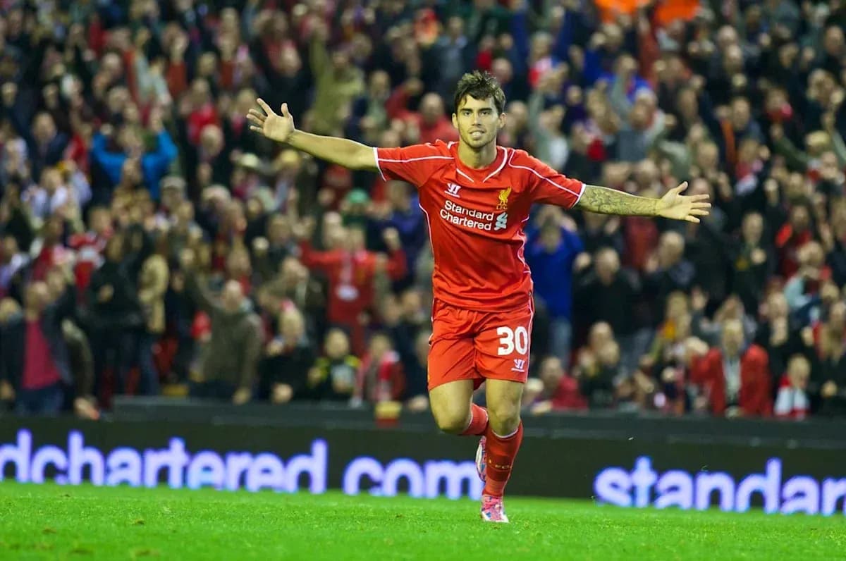 Liverpool player celebrating a goal at Anfield