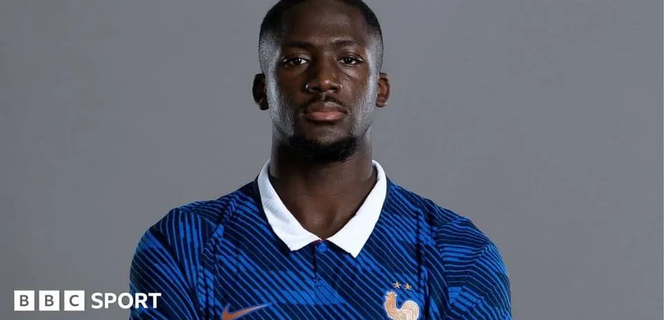 Player in blue France national team jersey