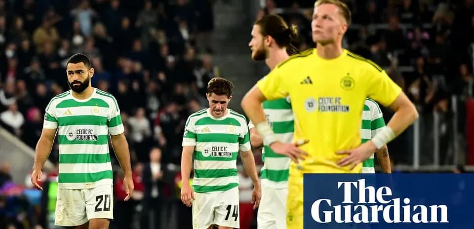 Celtic players walking off after a match defeat