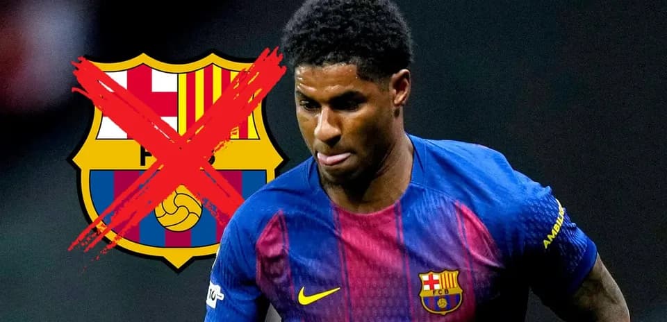 Player in FC Barcelona jersey with logo crossed out