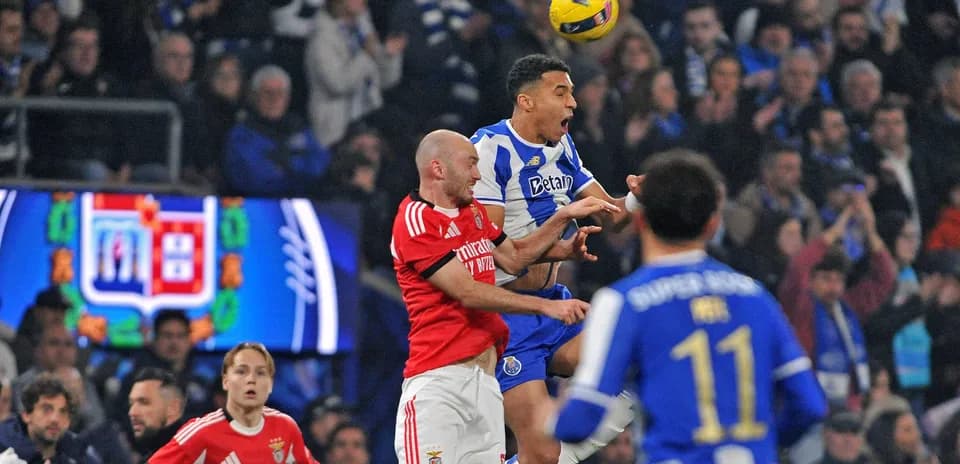 Players competing for the ball during match action