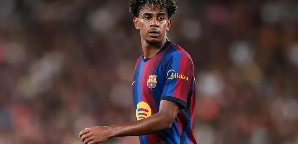 Player wearing Barcelona jersey on the pitch