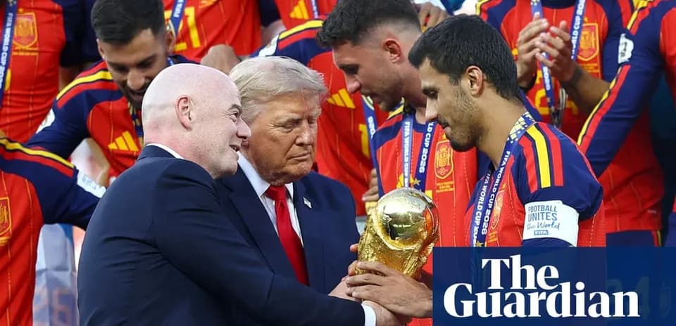 Celebration of Spain winning the FIFA World Cup trophy