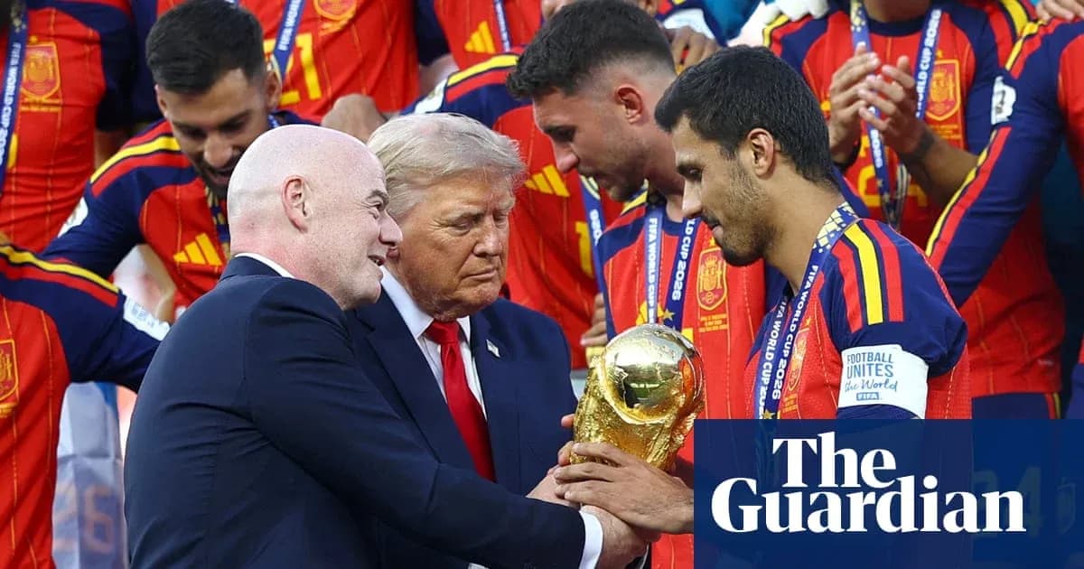 Celebration of Spain winning the FIFA World Cup trophy