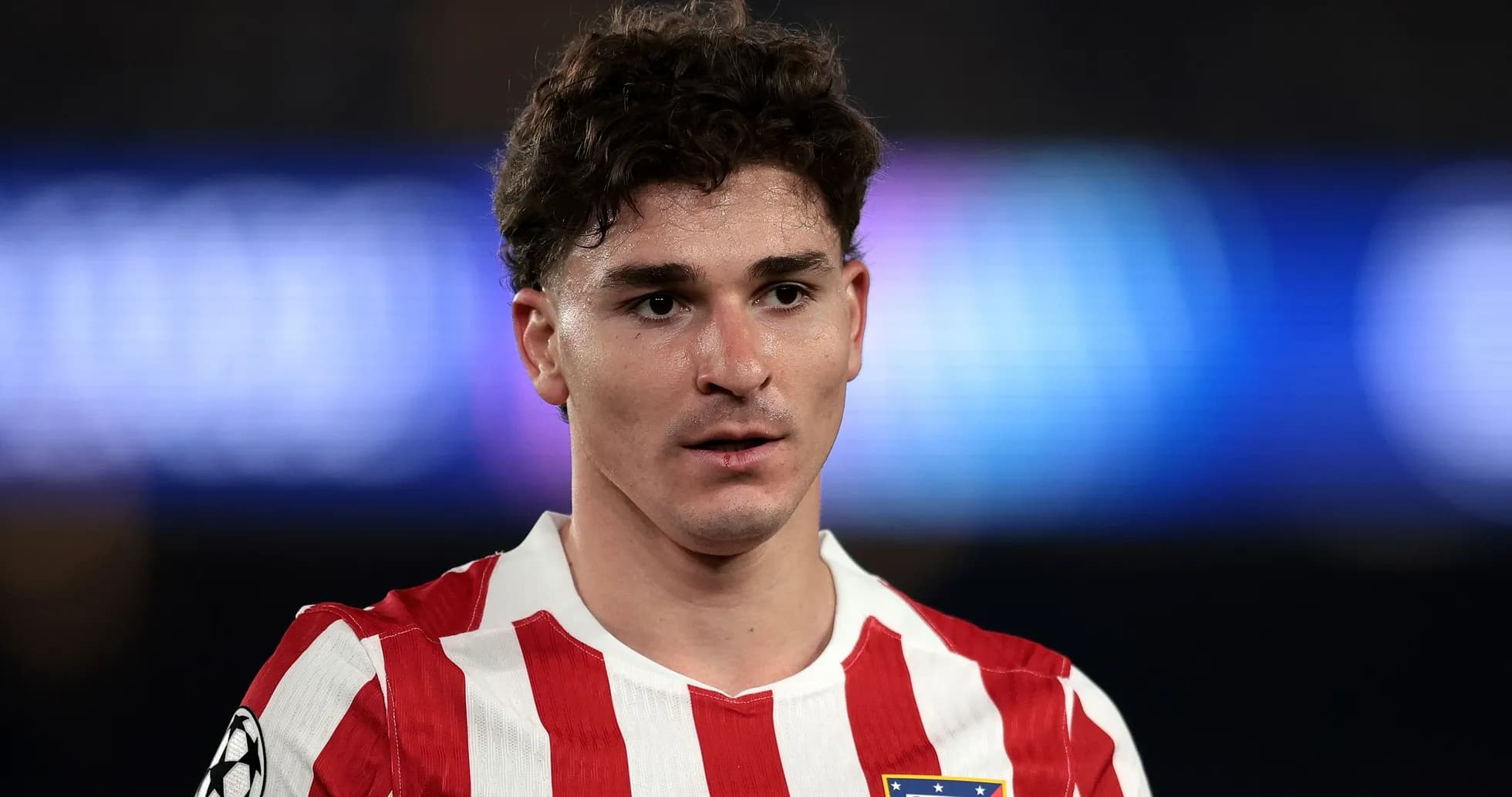 Atletico Madrid player during match in jersey