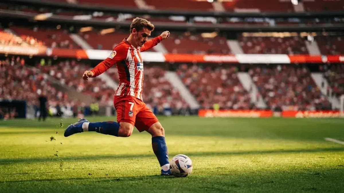 Player kicking the ball during a football match