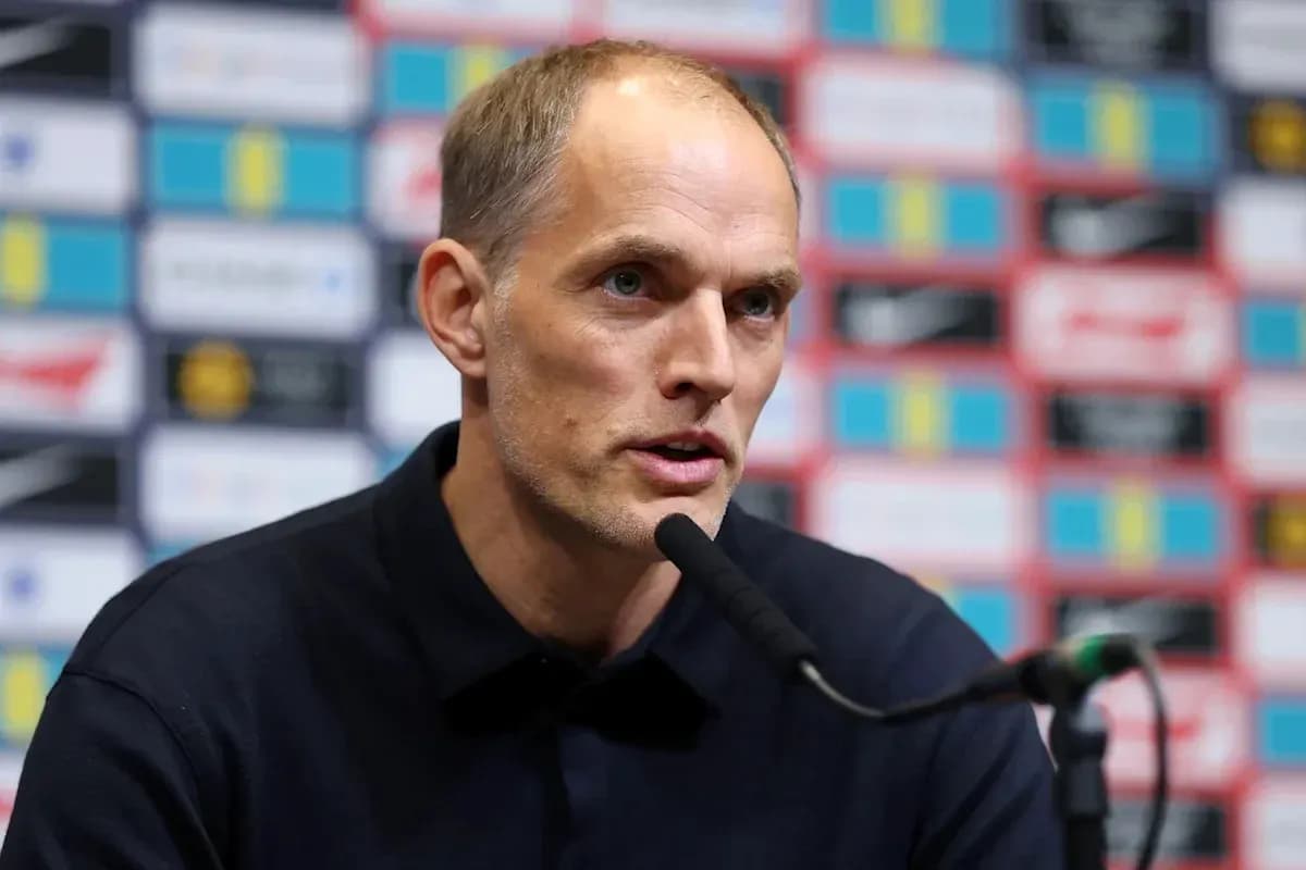 Manager speaking at press conference podium