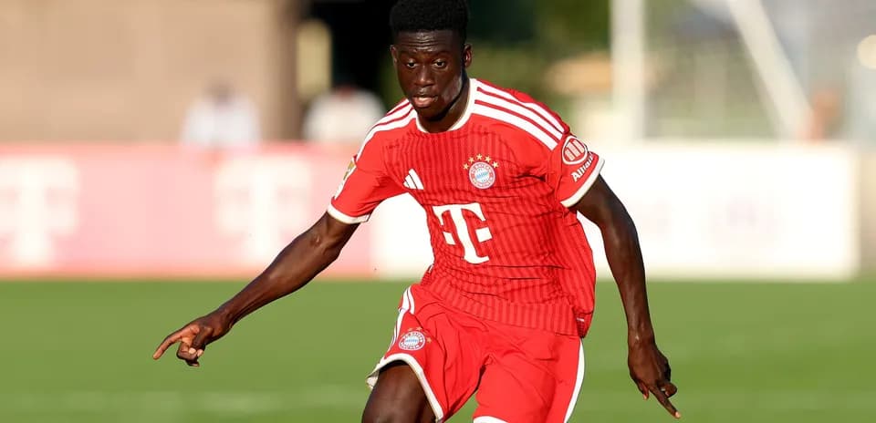 Player in red Bayern Munich kit on the field
