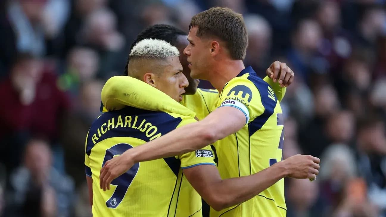 Tottenham players celebrating a goal during match