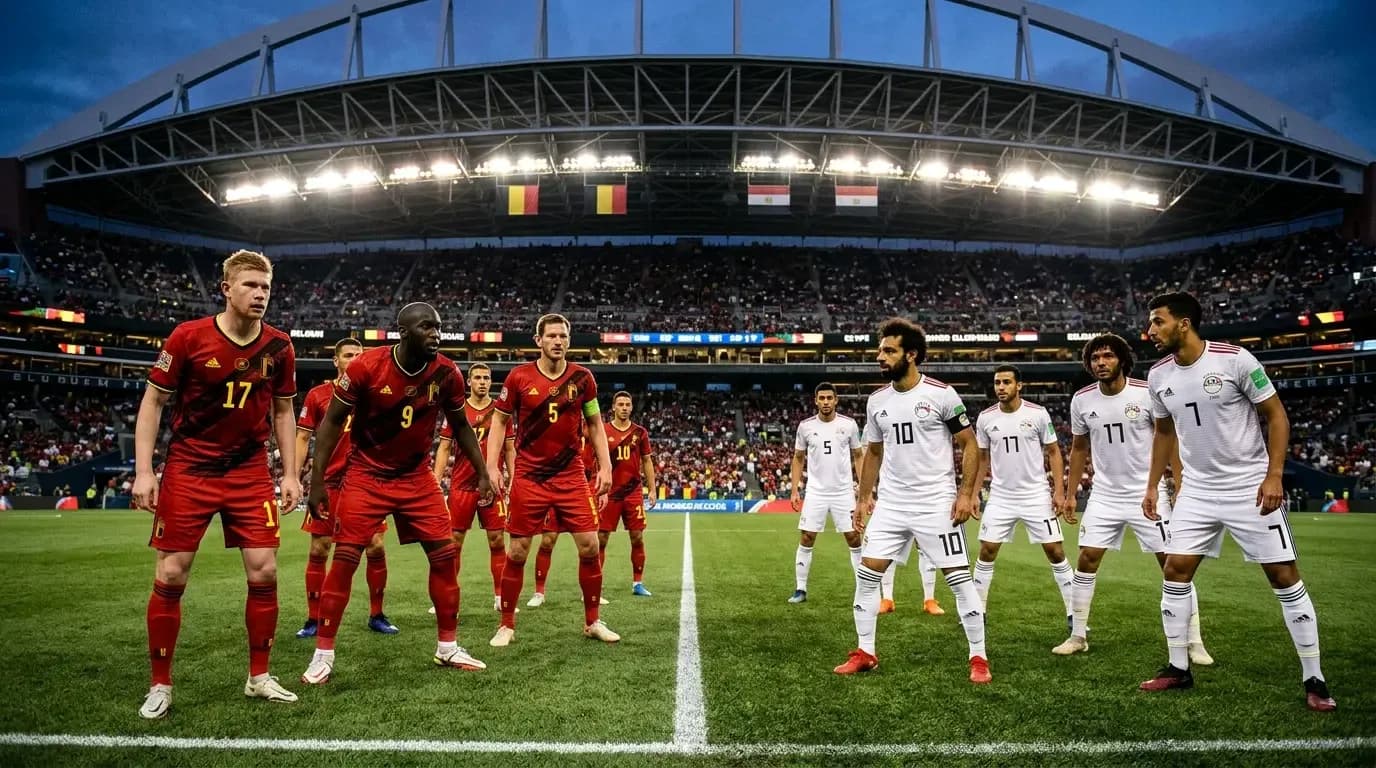 Belgium and Egypt players ready for kickoff