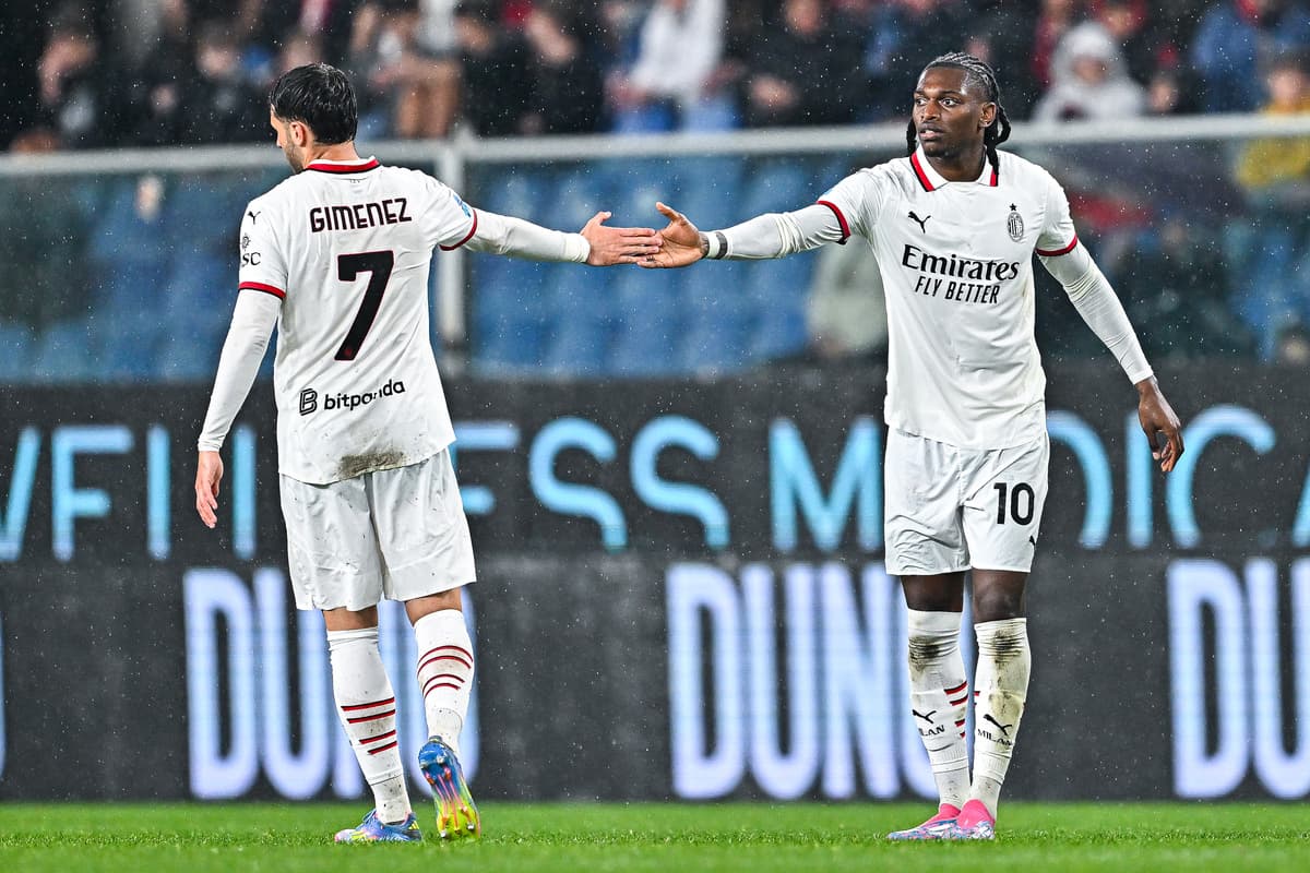 Genoa vs AC Milan player interaction during match