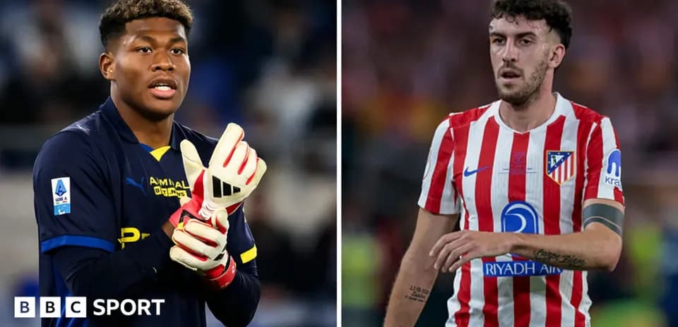 Goalkeeper and player from opposing teams on field