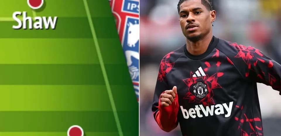 Marcus Rashford training in Manchester United kit