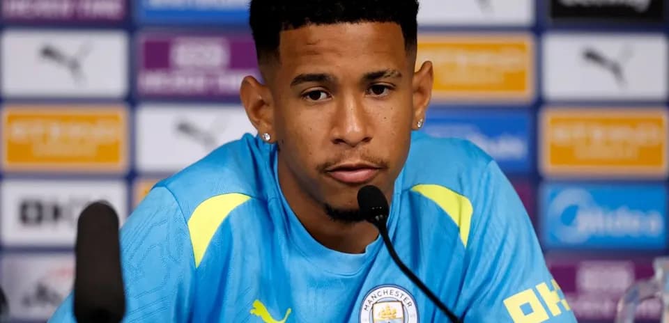 Player speaking at Manchester City press conference
